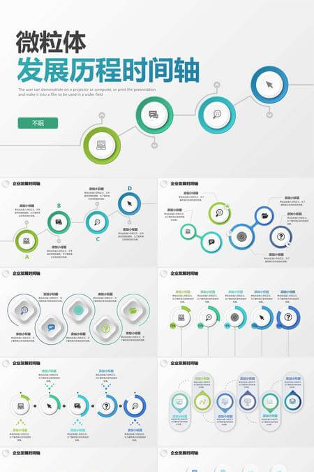 微粒体企业发展历程时间轴PPT模板