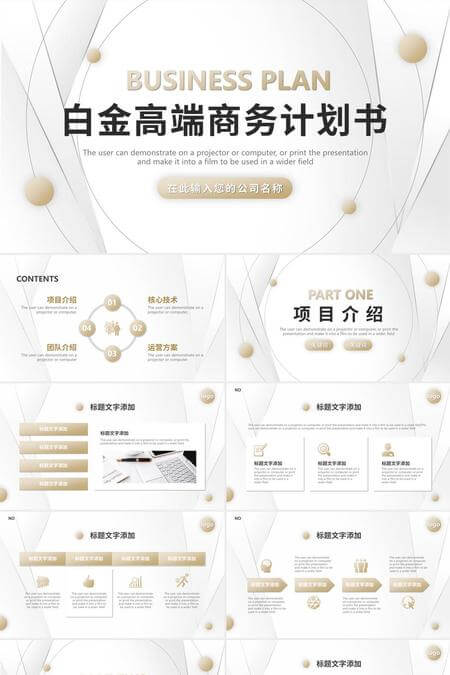 奢华白金风高端商业运营策划PPT模板