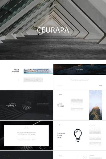 黑白极简科技风高端大气PPT模板