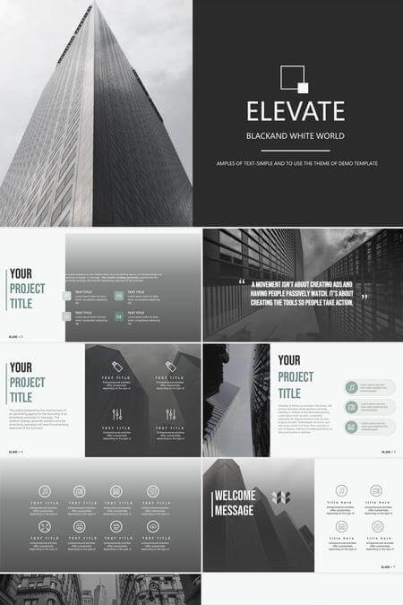 低饱和灰色调沉稳高级PPT模板