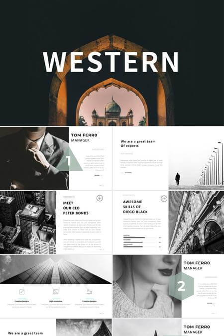 复古西部风格质感独特PPT模板