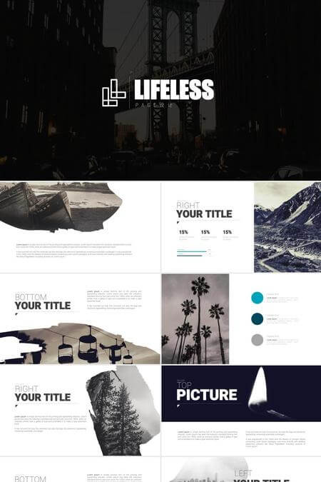 电影感黑白艺术视觉PPT模板