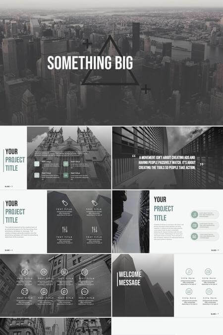 低饱和商务绿色简约数据PPT模板