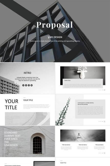 黑白极简商务提案汇报PPT模板