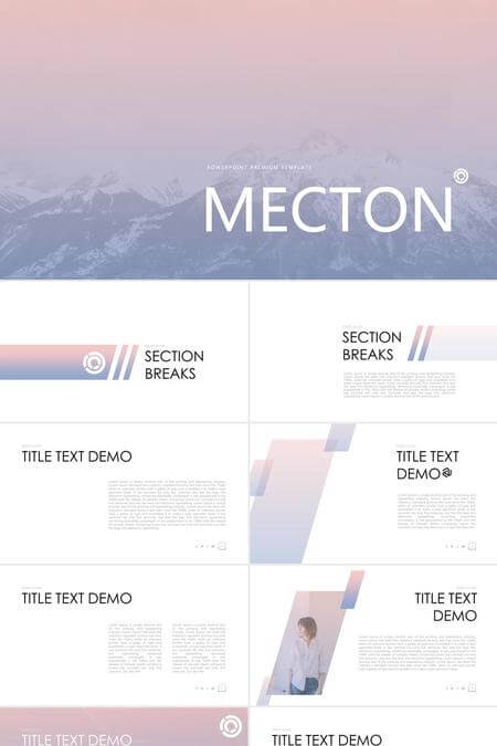 浅色渐变唯美清新商务PPT模板