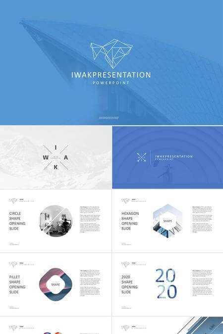 经典蓝白极简风商务汇报PPT模板