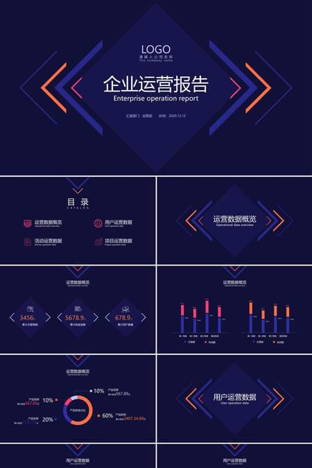 商务风销售数据报告PPT模板