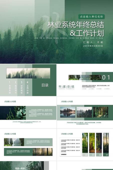 林业系统年终总结工作计划PPT模板
